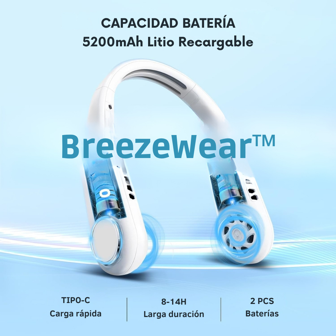 ❄️ Aire acondicionado de cuello  – Tu alivio portátil contra el calor extremo.
