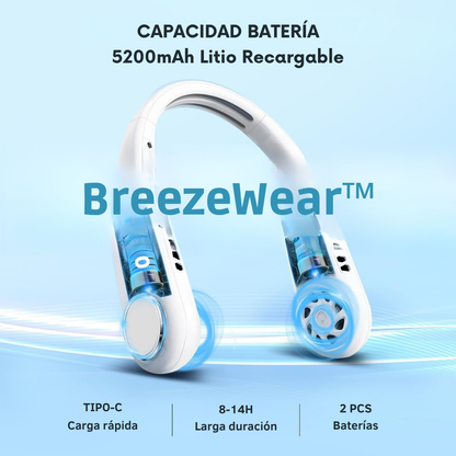 ❄️ Aire acondicionado de cuello  – Tu alivio portátil contra el calor extremo.