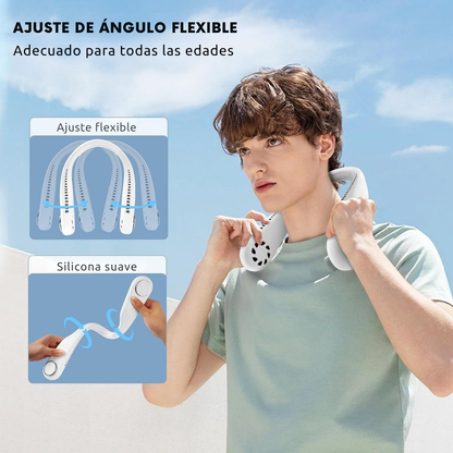 ❄️ Aire acondicionado de cuello  – Tu alivio portátil contra el calor extremo.