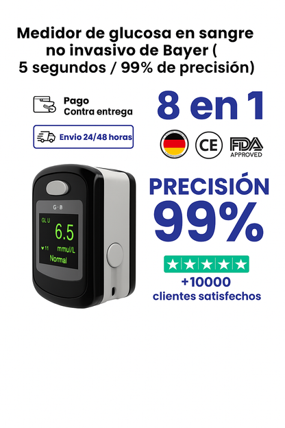 Medidor de glucosa en sangre no invasivo de Bayer (5 segundos / 99% de exactitud)
