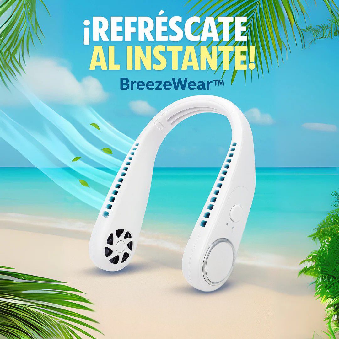 ❄️ Aire acondicionado de cuello  – Tu alivio portátil contra el calor extremo.